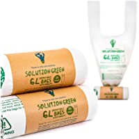 Bolsas 5L - 6L Biodegradables CON ASAS Para Basura Alimentos De La Cocina [6L 30L 50L] Compostables - 100% Sin-Plastico